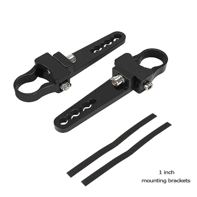 MOTLTECH Tube Clamps Mounting Brackets for LED Light Bar Work Lights Fog Lights Off Road Lights Fit 1" Bull Bar,2pcs - Image 1